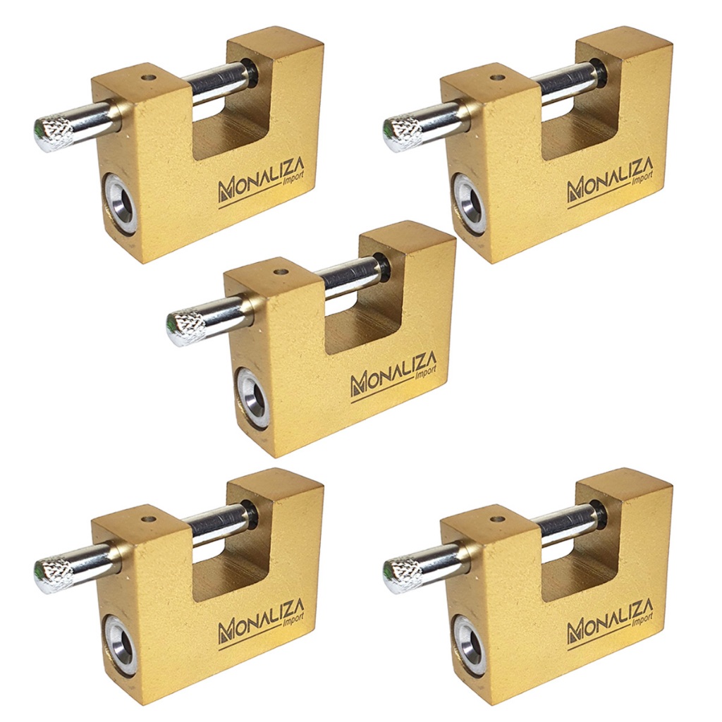 Kit 5x Cadeado de Alta Seguranca 60 mm Inviolavel 4 Chaves