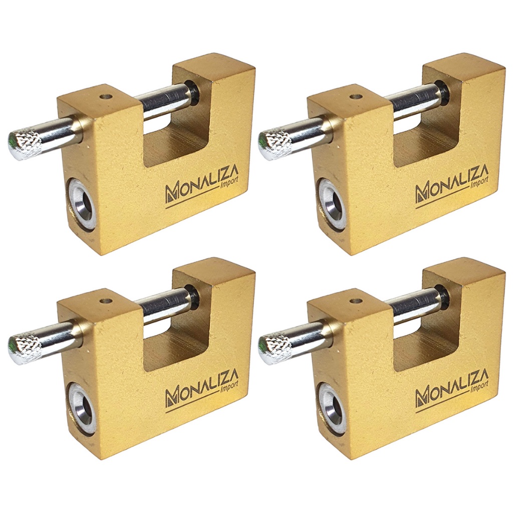 Kit 4x Cadeado de Alta Seguranca 60 mm Inviolavel 4 Chaves