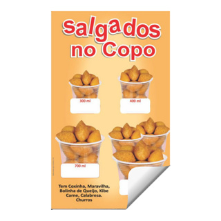 Adesivo/Cartaz pronto tema: Salgado no Copo CTZ 380 - Arte Pronta em Oferta na Shopee