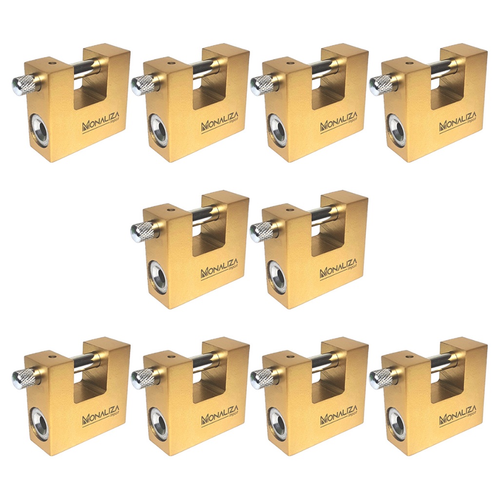 KIt 10x Cadeado de Alta Seguranca 40 mm Inviolavel 4 Chaves