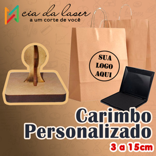 Carimbo Personalizado para Sacola Kraft Com a Sua Logo - 3cm a 15cm em Oferta na Shopee