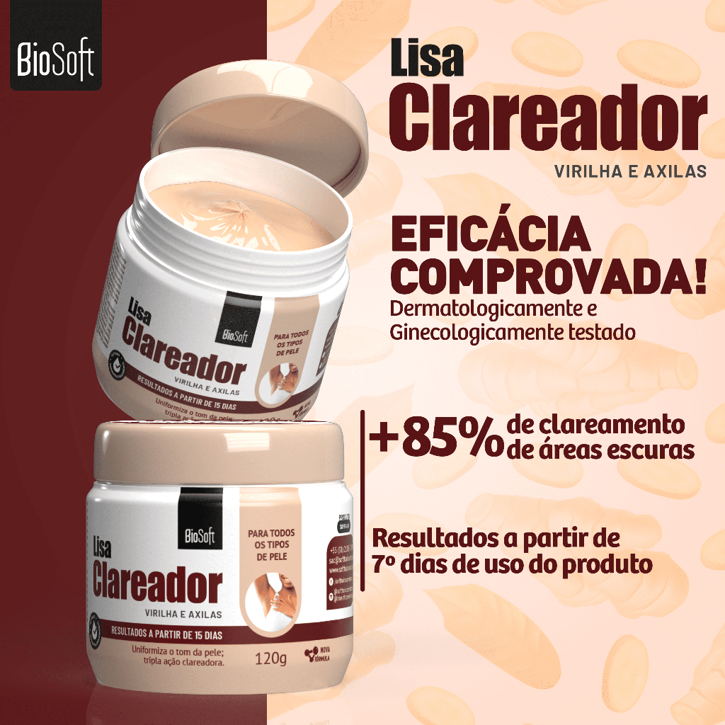 Detalhes do Kit Creme Lisa Clareador + Esfoliante Argila