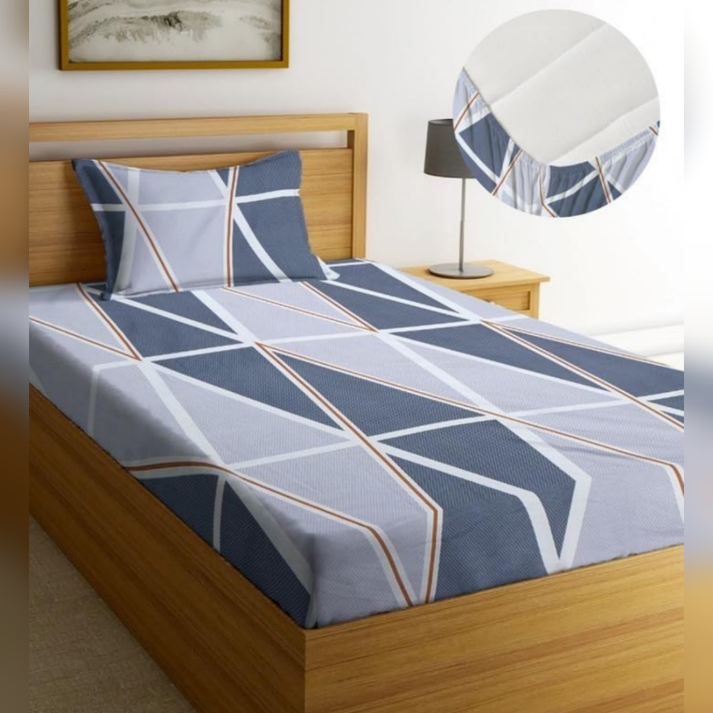 Lençol Solteiro Avulso com Elástico Micropercal Toque Algodão Virol Estampado Geométrico Florido