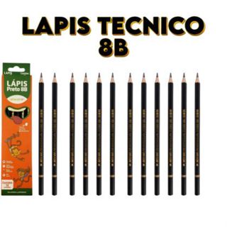 Lápis Técnico Grafite 8B Madeira Cx/12 Und Leoeleo em Oferta na Shopee