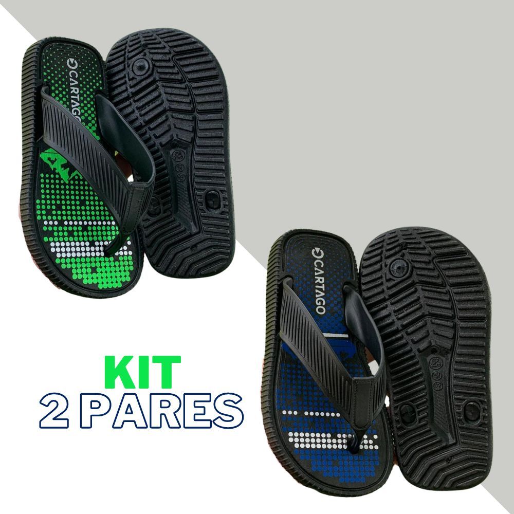 Combo 2 Pares De Chinelo Sandália Infantil Masculino Para Meninos Macio e Confortável Aten...