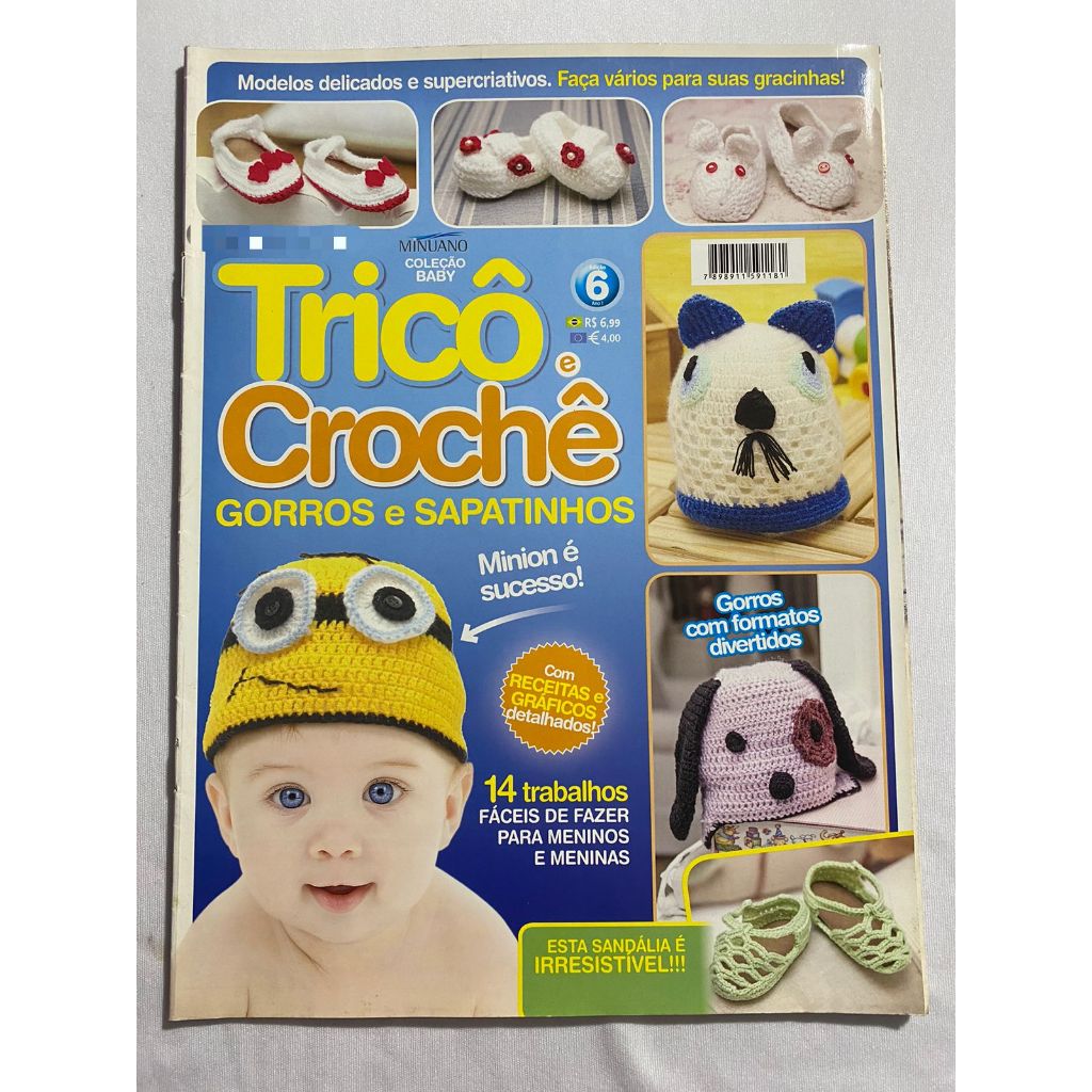 Revista Coleção Baby 6 Tricôs Crochês Bordados Minion 11208