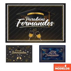 Painel De Festa Formatura Retangular Horizontal Sublimado 3D Em Tecido
