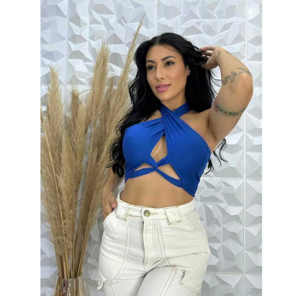 Top Cropped Feminino Trançado Amarrar Moda Mulher Estilo Conforto Blogueirinha Qualidade em Oferta na Shopee