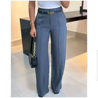 Pantalona alfaiataria com cinto em Oferta na Shopee