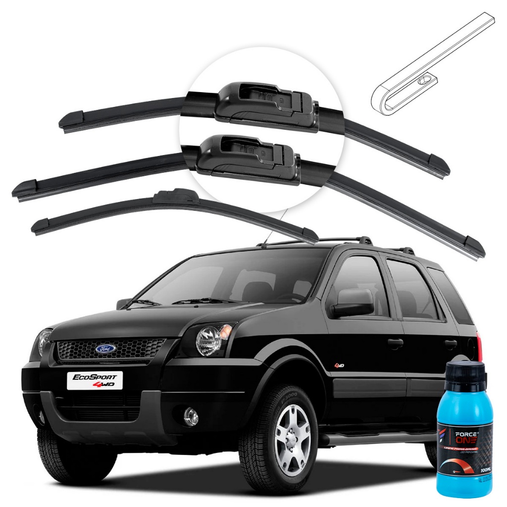 Palheta Limpador de Parabrisa Ford EcoSport ano 03 a 04 Universal Dianteira e Traseira em Oferta na Shopee