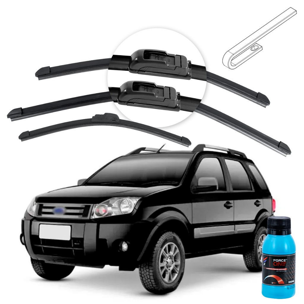 Palheta Limpador de Parabrisa Ford EcoSport ano 05 a 12 Universal Dianteiro e Traseiro