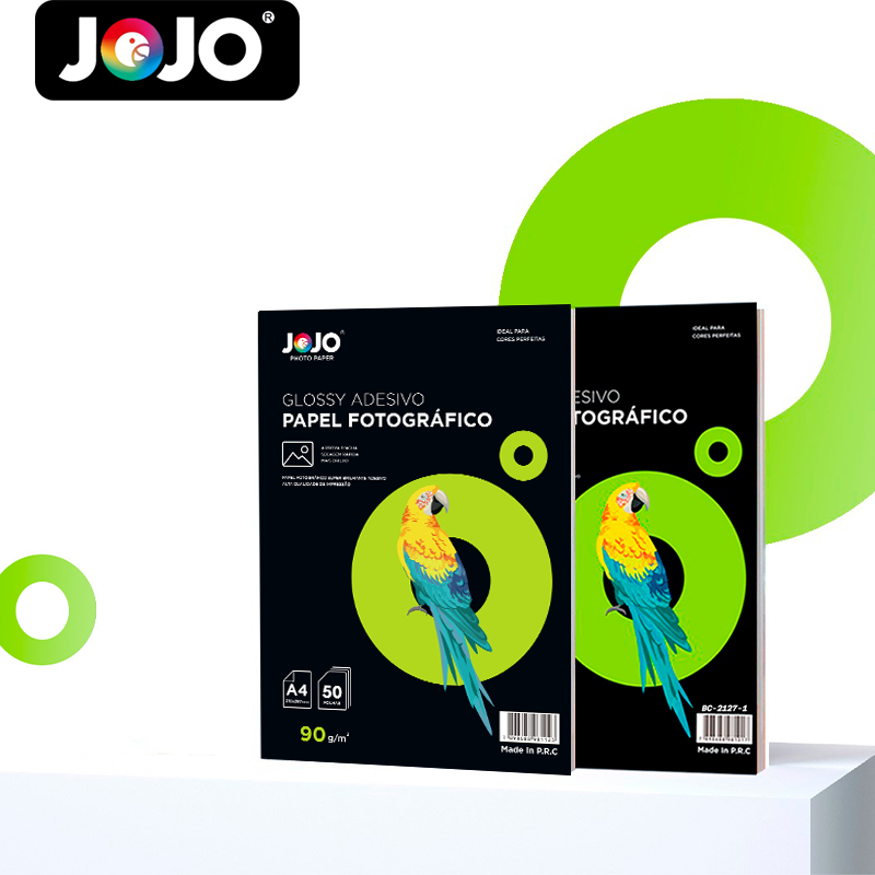 60 Folhas GLOSSY ADESIVO 90g A4 (210mm x 297mm)  Papel Fotográfico Resistente a Água JOJO BRASIL