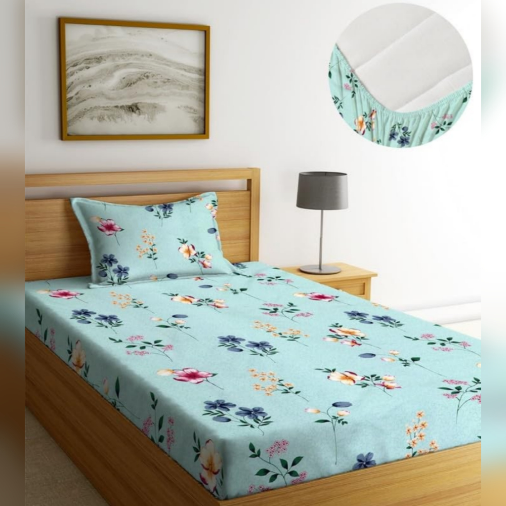 Kit 2 Lençois Solteiro Avulso com Elástico Micropercal Virol Estampado Geométrico Floral