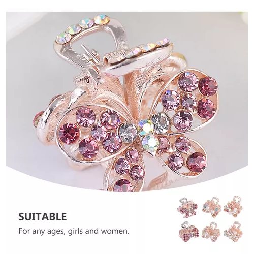 Kit 12 Novas Presilhas Garras de Cabelo Feminina com Pedrinhas e Strass