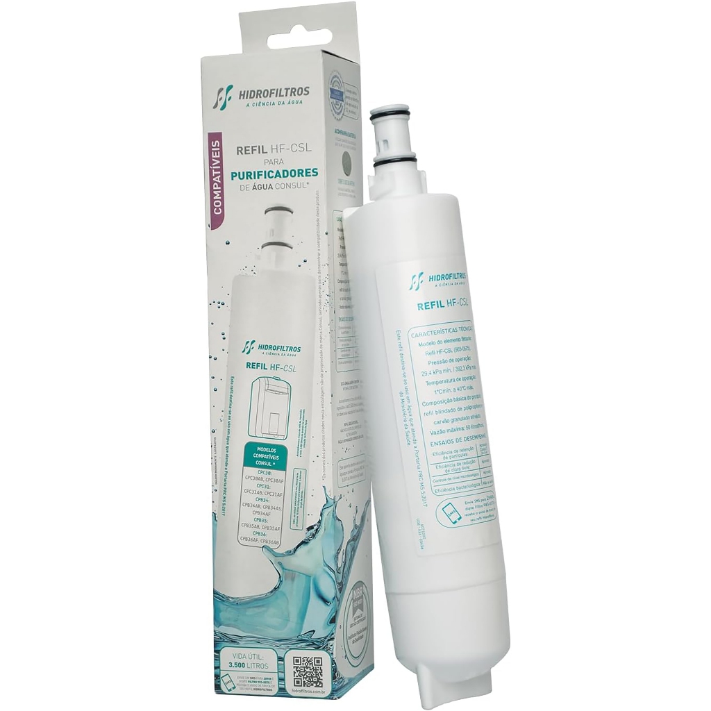 Refil Compacto Consul HF Purificador de Água Hidrofiltros CSL - Home Appliances