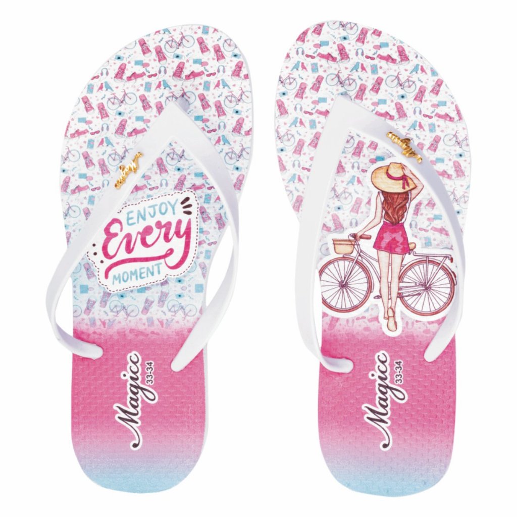Chinelo Feminino Juvenil Infantil Slim Sandália Casual Antiderrapante Menininha Bike Magicc MOCH-010