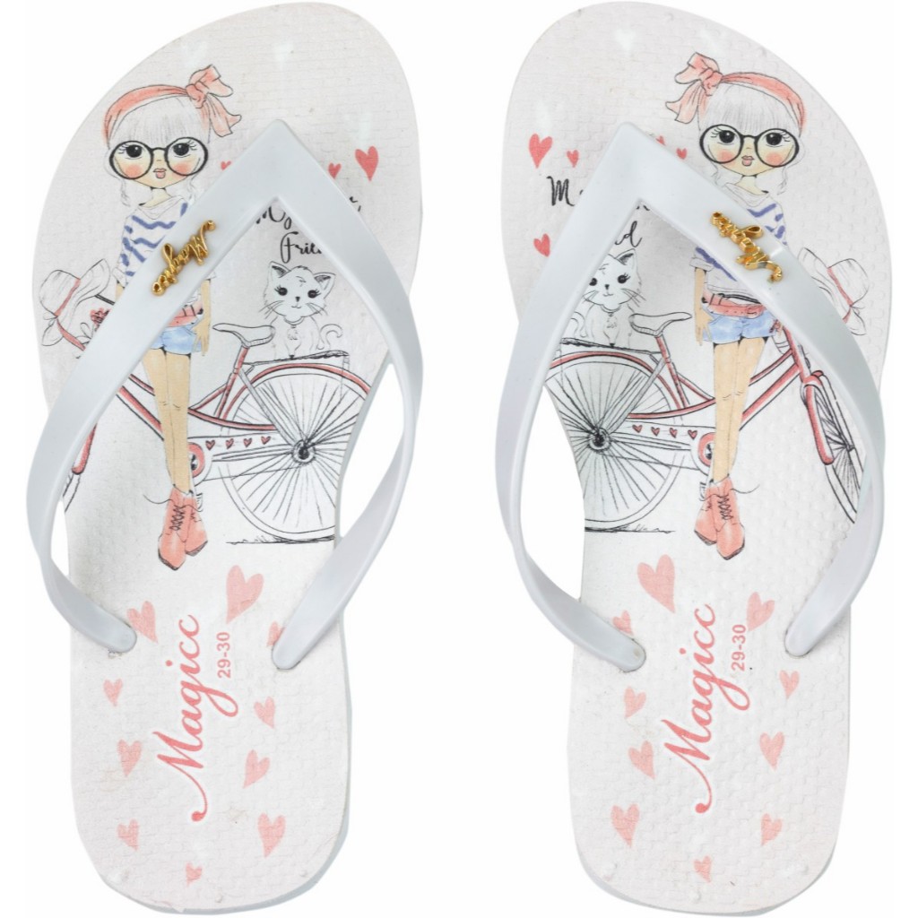 Chinelo Feminino Juvenil Infantil Slim Sandália Sola Antiderrapante Menininha Bike, Magicc MOCH-008