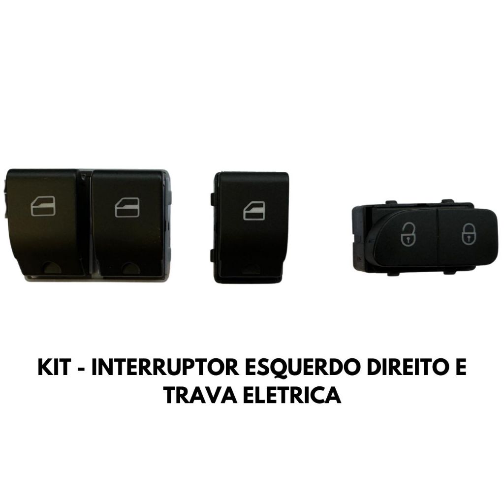 Botão Interruptor Vidro e Trava Elétrico Dianteiro Gol G4 G5 - led vermelho