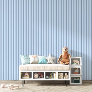 Papel De Parede Adesivo Ripado Azul Claro em Oferta na Shopee