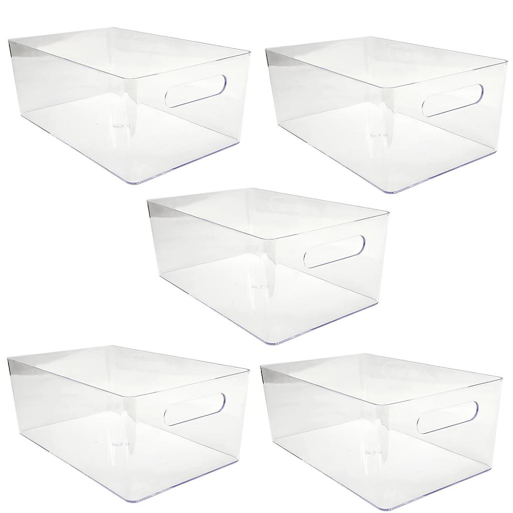 Kit 5 Caixa Cesta Organizadora Multiuso em Acrílico em Oferta na Shopee