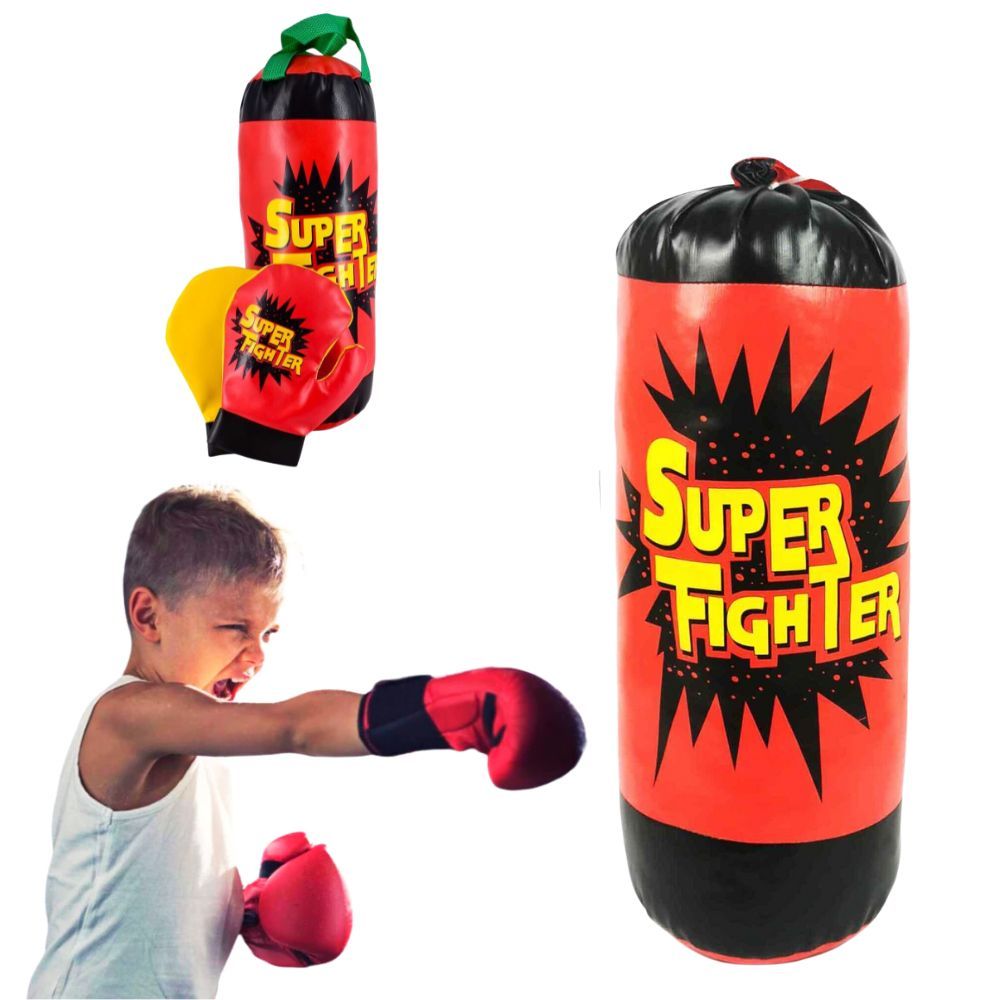 KIT Saco de Pancada Boxe com Luvas Infantil Boxe Infantil Criança Luta Luva de Boxe 41cm Dutoys em Oferta na Shopee