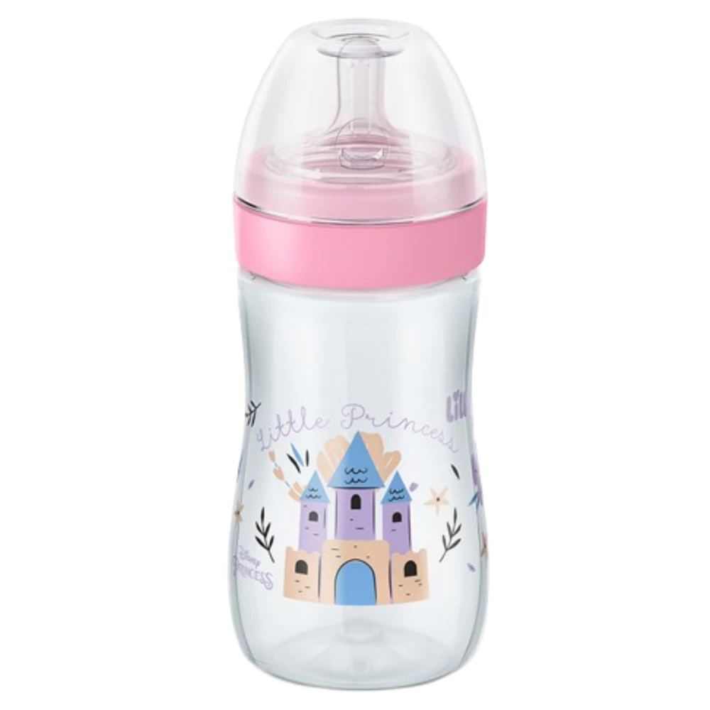 Mamadeira Lillo Evolution Princesas Bico Redondo Tampa Antivazamento 300 mL +6 meses