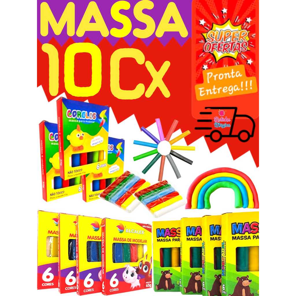 10 Cxs De Massinha De Modelar Lembrancinha Kit Festa Infantil Aniversario Prenda Criança Quermesse em Oferta na Shopee