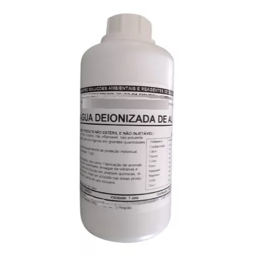 Água Deionizada Desmineralizada 1 Litro Ultra Pura - Frasco de  1 Litro Condutividade: < 2 µS/cm2