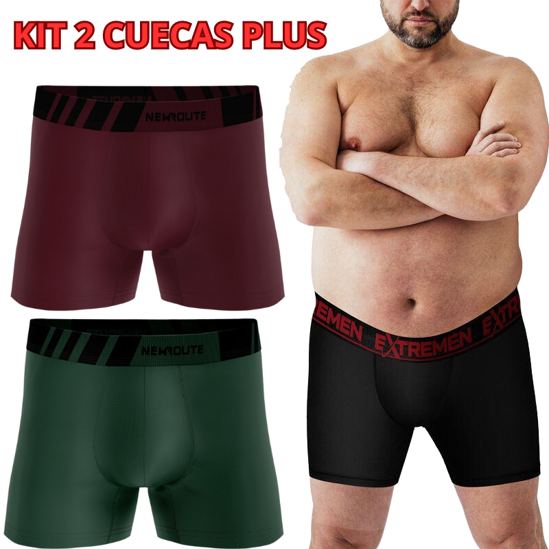 Kit 2 cuecas boxer microfibra XTREME Xgg plus size