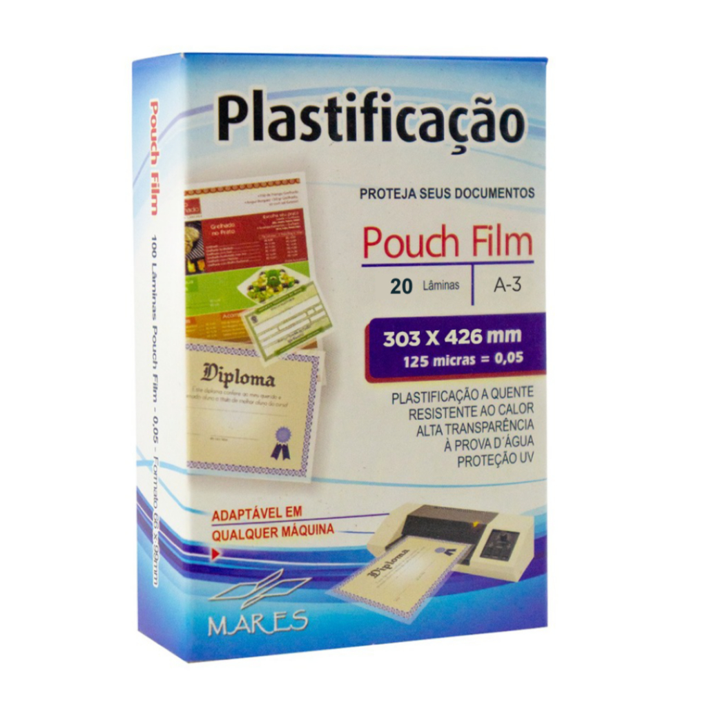 Plástico para Plastificação Pouch-Film 0,05 A3 303x426 - 20 Folhas