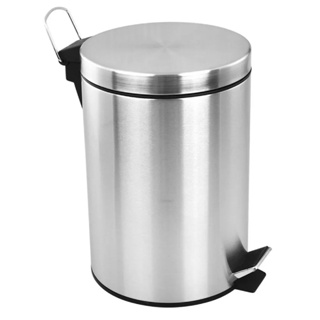Vittak Lixo Lixeira Redonda 12L Inox Balde Cesto Removível Alça Pedal Banheiro Escritório…