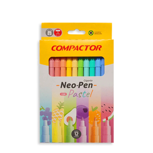 Hidrográfica Neo-Pen Pastel C/12 cores - Compactor
