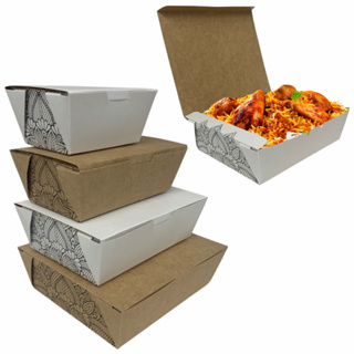 (50 unid.) Embalagem Box Delivery Alimento Marmita Quentinha de Papel Descartável Antivazamento em Oferta na Shopee