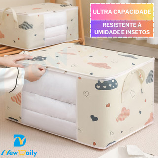 [75L] Caixa Saco Organizador Cobertor Casaco Guarda Roupa Ecológico Anti-Poeira Umidade I…
