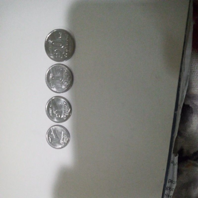 Moedas de aço de 1 centavo,5 centavos,10 centavos e 50 centavos