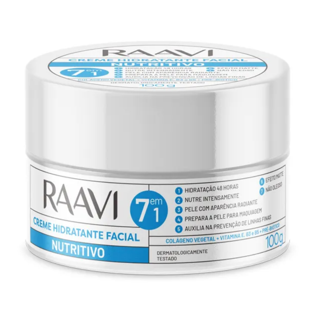 Creme Hidratante Nutritivo Facial 7 Em 1 Raavi