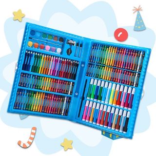 Estojo Maleta Escolar 48 Pçs Cor Azul C/ Canetinha E Lapis Presentes Para o Dia das Crian…