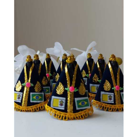 kit 5 mini Nossa Senhora Aparecida 7cm plástico enfeite lembrancinha
