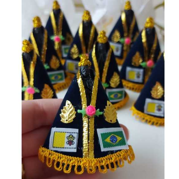 kit 10 mini Nossa Senhora Aparecida 7cm plástico enfeite lembrancinha