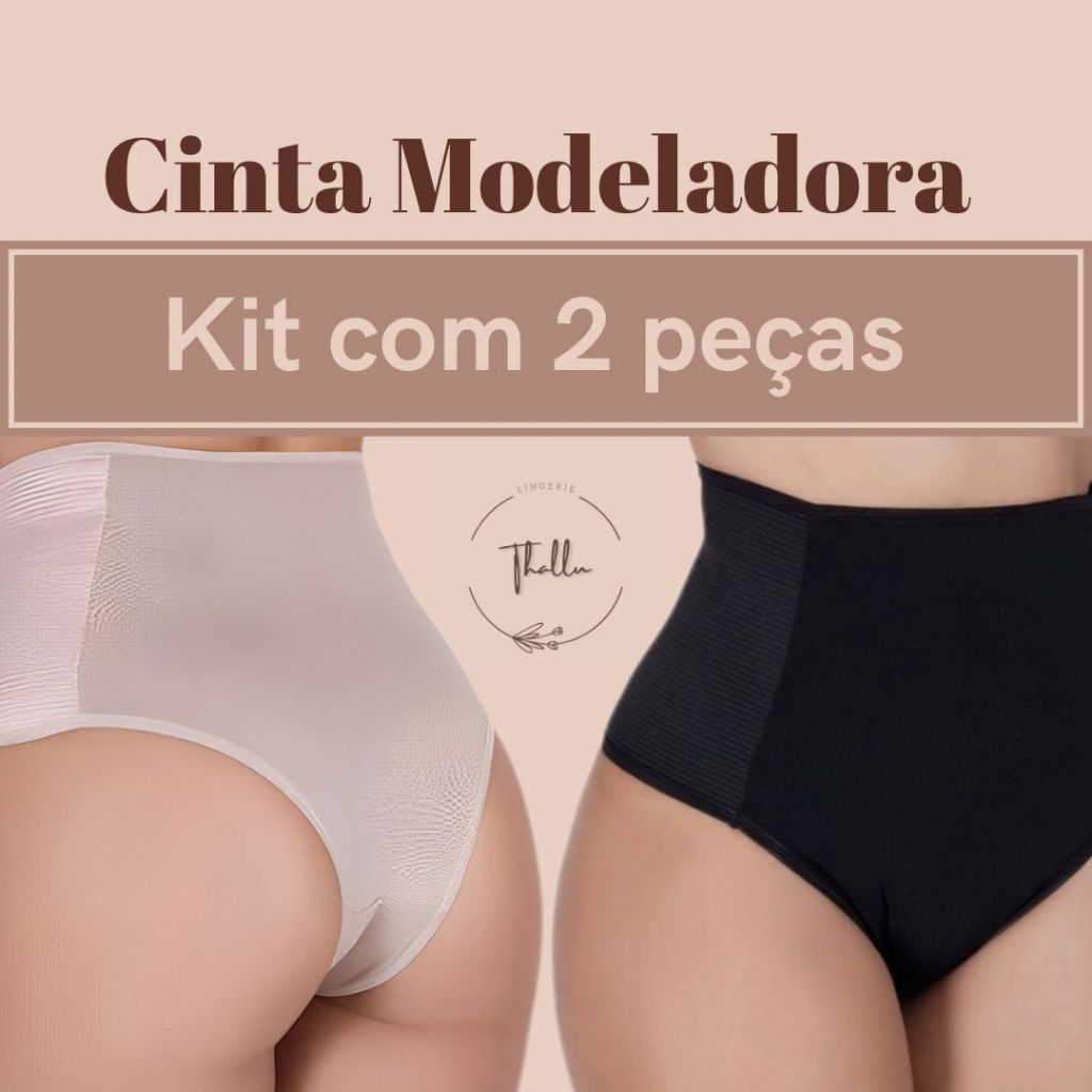 Kit com 2 Cintas de Compressão para Cintura - Modeladora, Redutora e Pós-Cirúrgica LInha Luxo