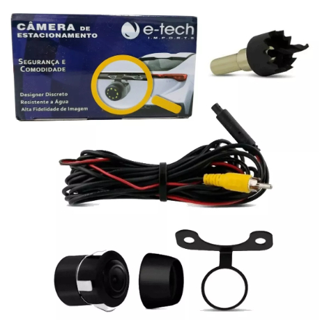 Câmera De Ré Alta Definição FULL HD Borboleta Colorida 2 Em 1 Universal Carro 12v