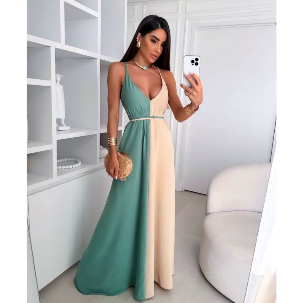Vestido Longo com Bojo Forrado Lançamento
