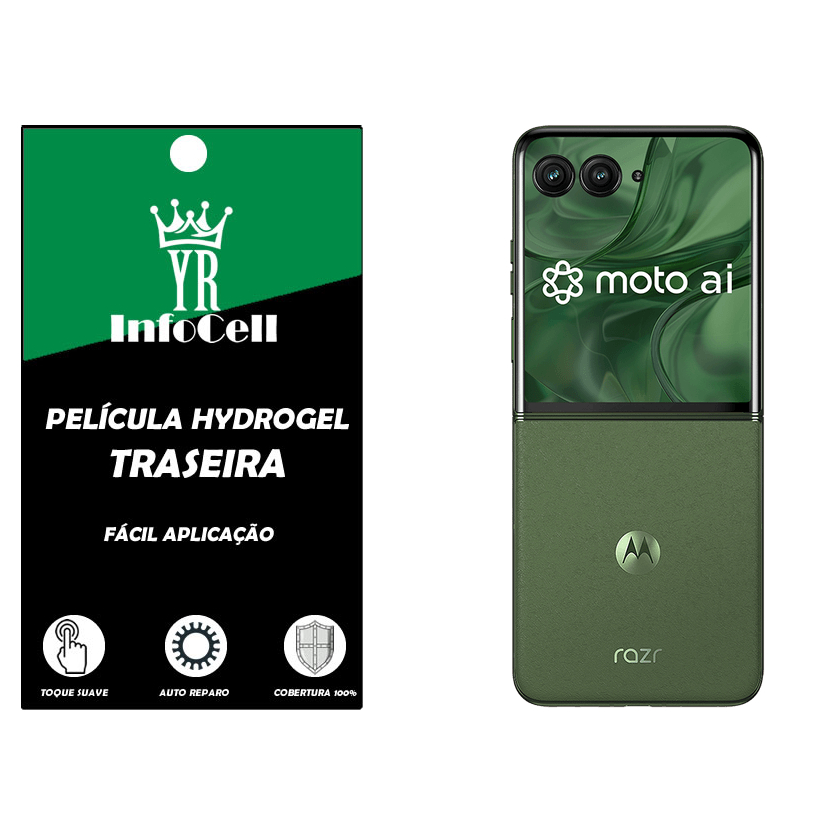 Película Hidrogel Hd Traseira Anti Impacto Para Motorola Moto Razr 50 Ultra