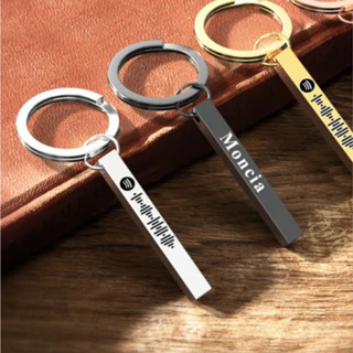 Chaveiro Com Código Spotify Escaneável Personalizado 3d Gravado Barra Vertical Chaveiro De Aço Inoxidável em Oferta na Shopee