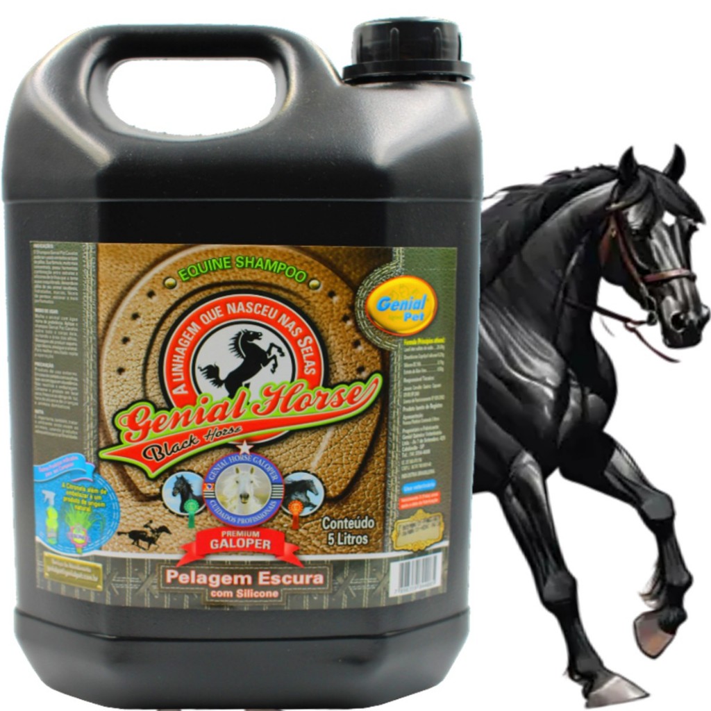 Shampoo Escurecedor Clareador Condicionador Para Cavalos Mulas Éguas e Potro Raças 5 Litros