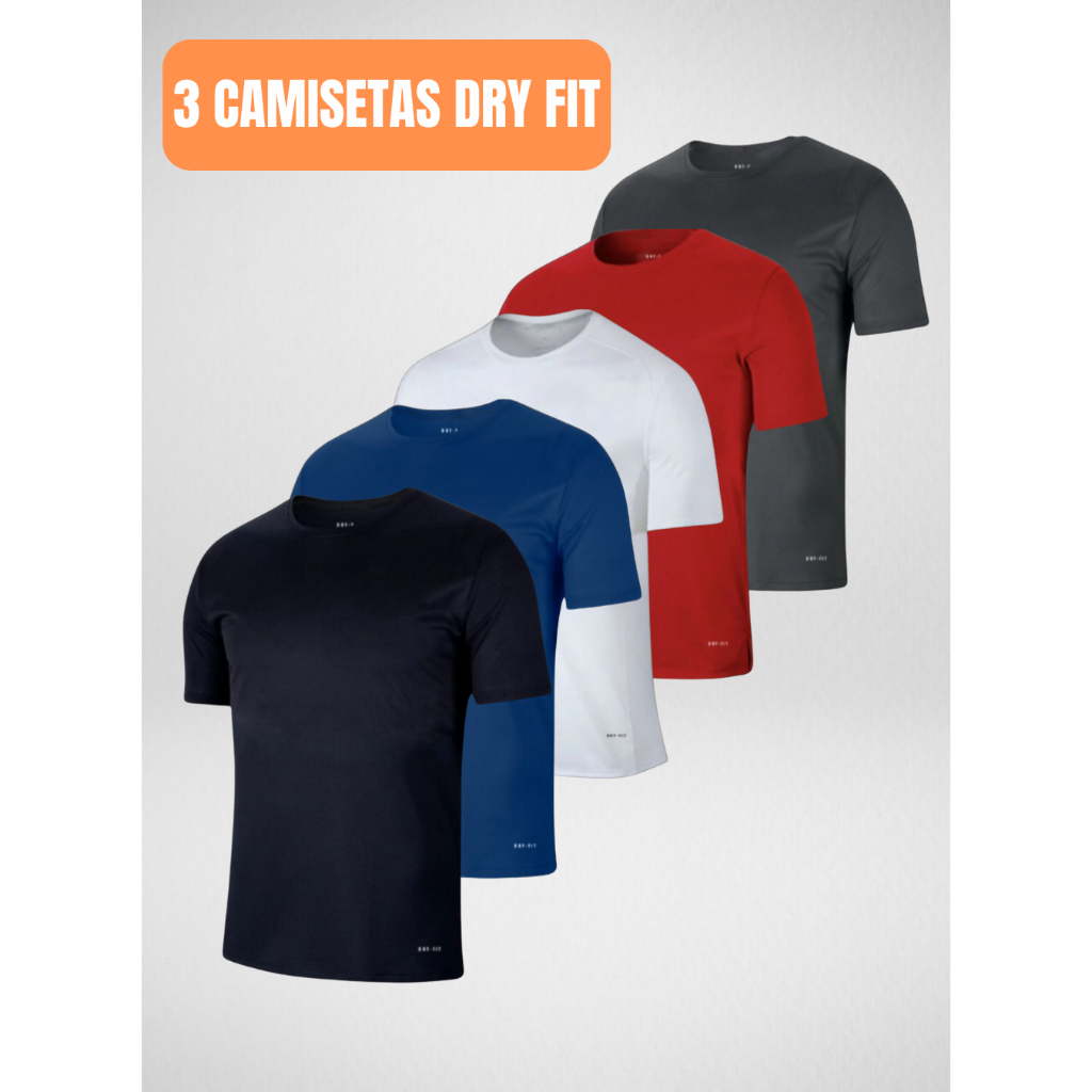 Kit 2 Camisetas DryFit Masculina para Treino Academia Lazer Caminhada Praia