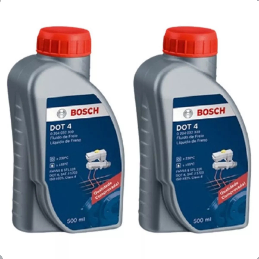 Kit 2 Fluído Freio Reservatório Bosch Dot 4 500ml Original em Oferta na Shopee