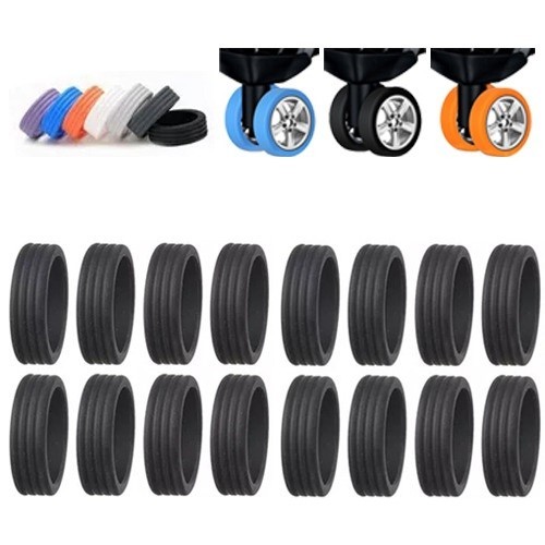 Imagem capa protetora roda rodinha mala bagagem silicone anti ruido