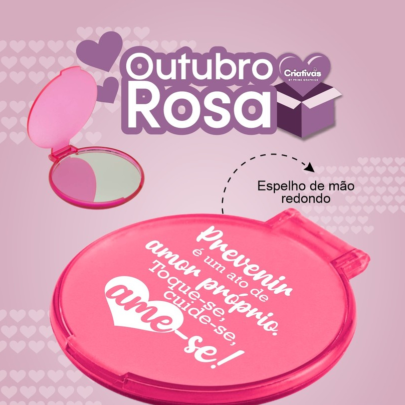 Espelho de Mão Especial - Outubro Rosa - 20 Unidades