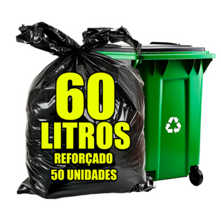 Saco De Lixo 60 Litros Reforçado Grosso 50un em Oferta na Shopee